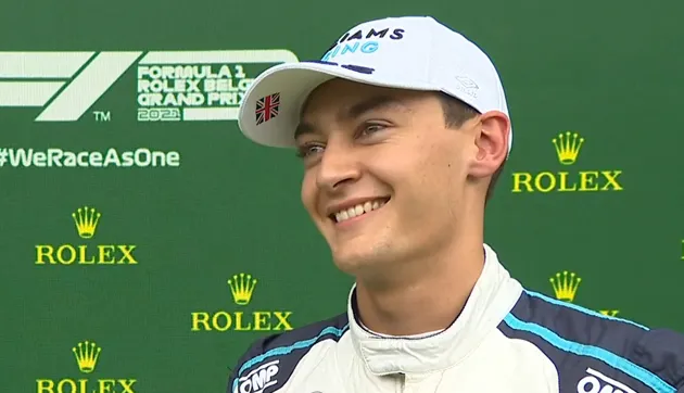 Russell com sorriso estampado após classificação em Spa