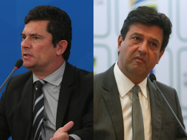 Ex-ministro da Justiça Sergio Moro e ex-ministro da Saúde Luiz Henrique Mandetta2