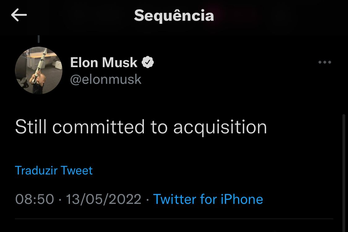 Twitter: "Ainda comprometido com a aquisição", diz Elon Musk