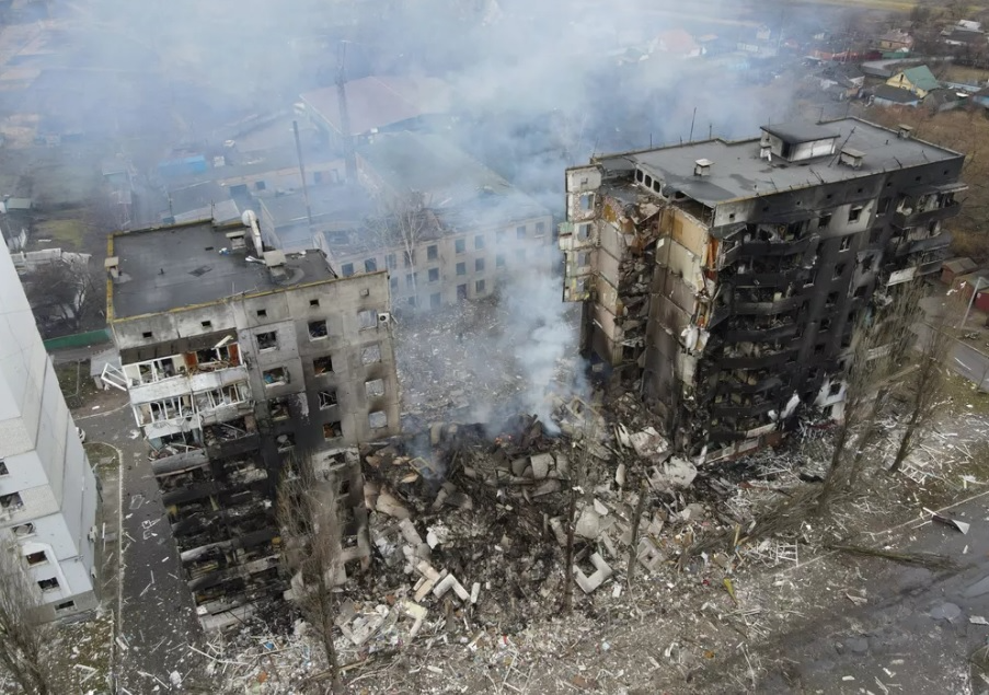 Presidente da Ucrânia disse que Kiev foi arrasada pelos bombardeios russos Foto: Reuters