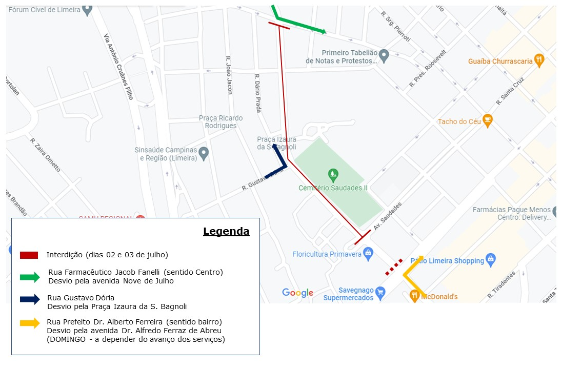 Veja quais ruas serão interditadas neste fim de semana em Limeira 