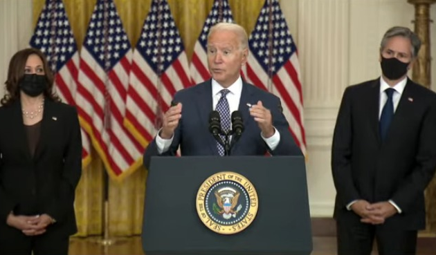 Prioridade dos EUA é retirar norte-americanos do Afeganistão, diz Biden em pronunciamento na Casa Branca Foto: Reprodução/Youtube