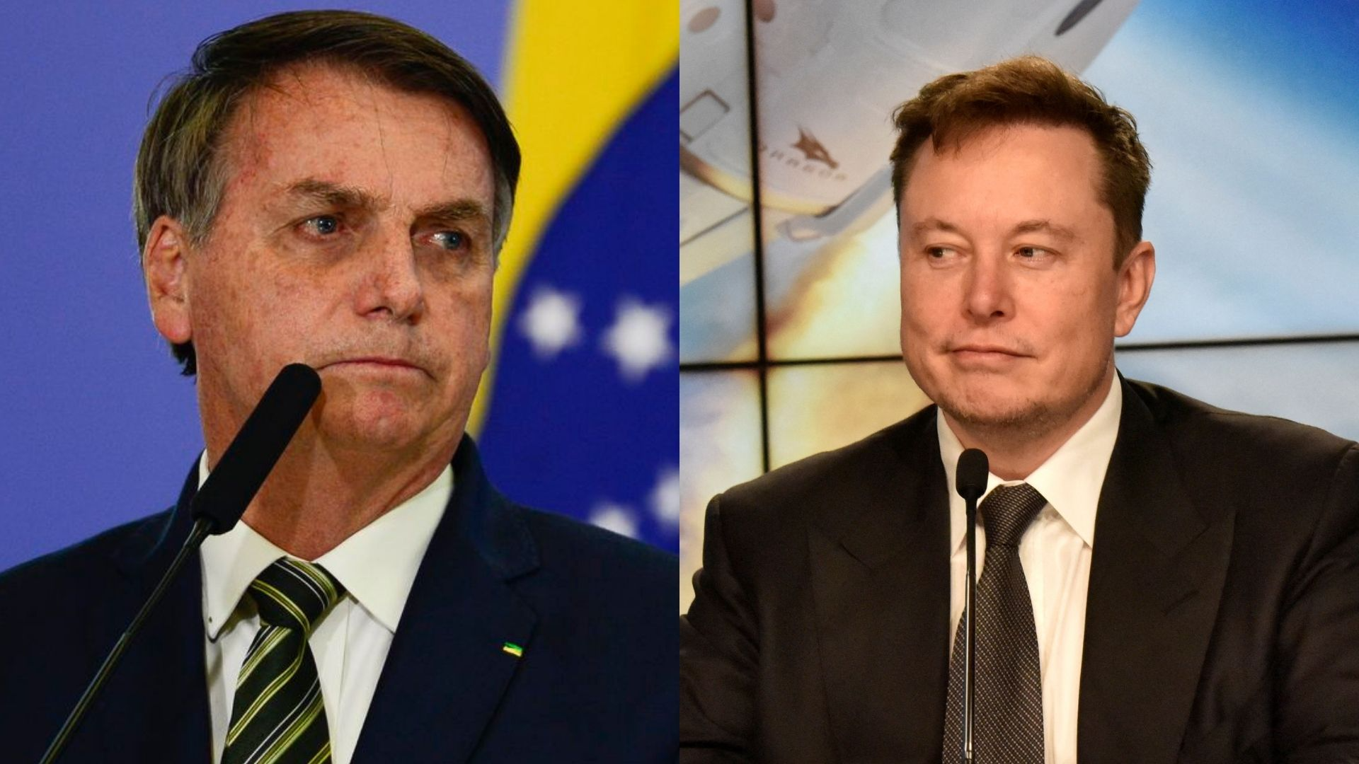 Elon Musk desembarca no Brasil para encontro com Bolsonaro sobre Amazônia Foto 1: Agência Brasil / Foto 2: Reuters 