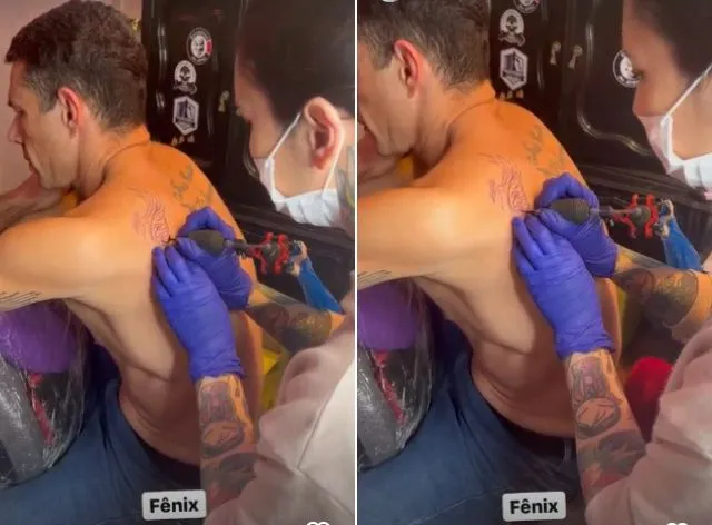 Marcus Buaiz faz tatuagem