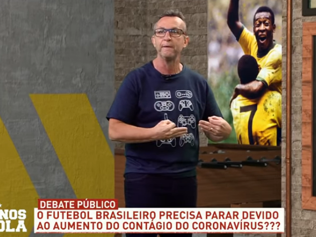 Apresentador do Donos disse que não é momento de futebol no país Reprodução 