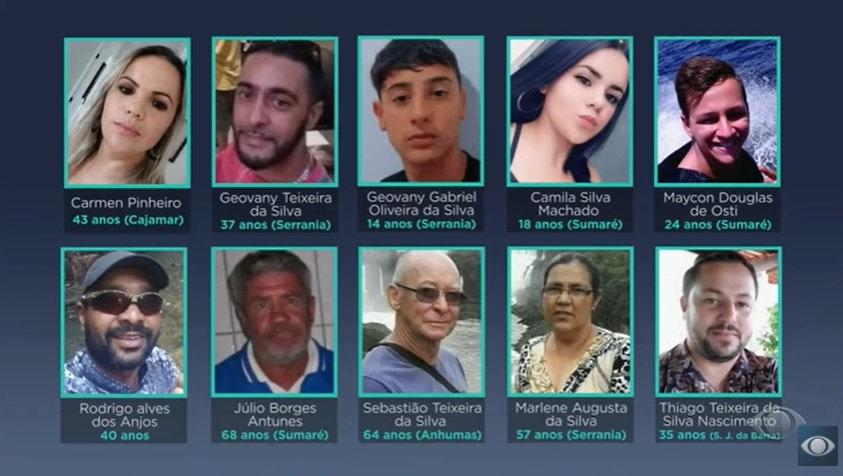 Polícia identifica as 10 vítimas da tragédia em Capitólio (MG)