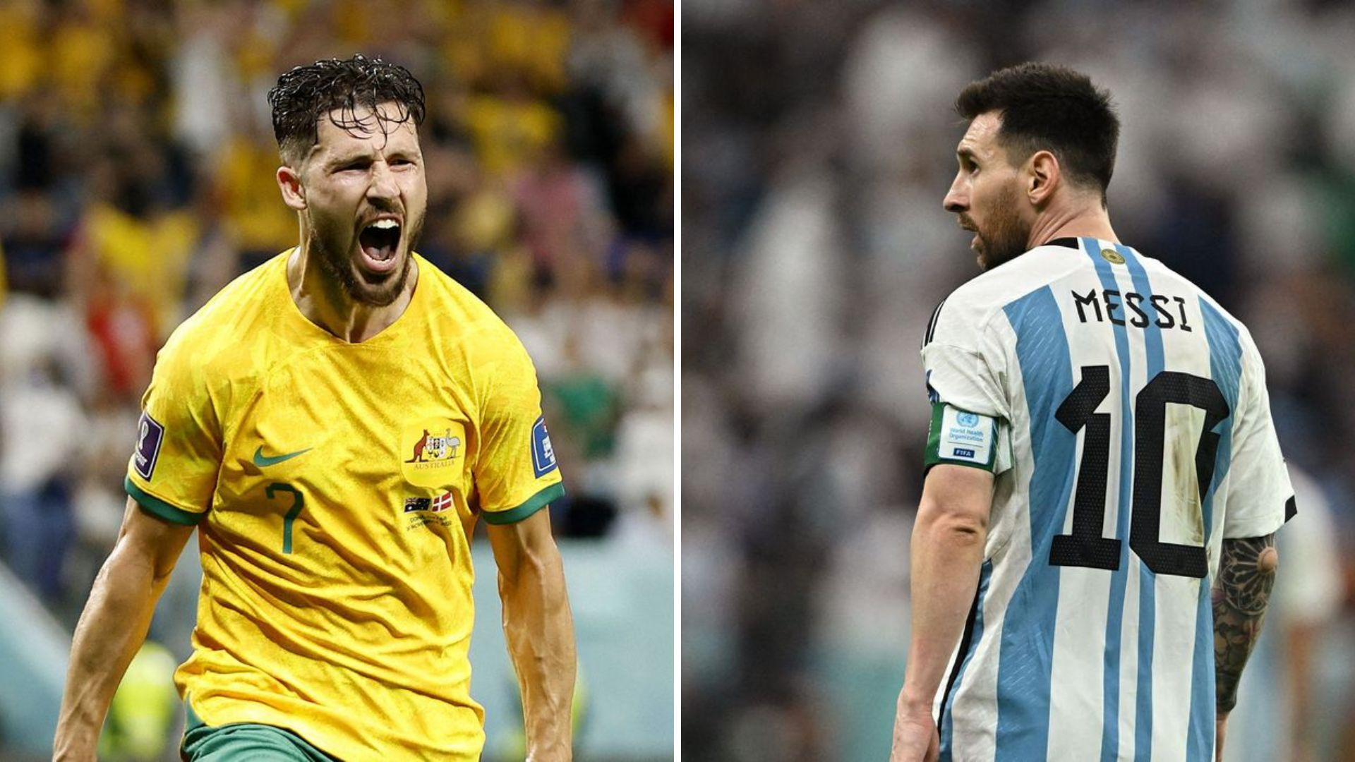 Argentina e Austrália jogam às 16h, no estádio Ahmad bin Ali. Foto: Montagem/Reuters