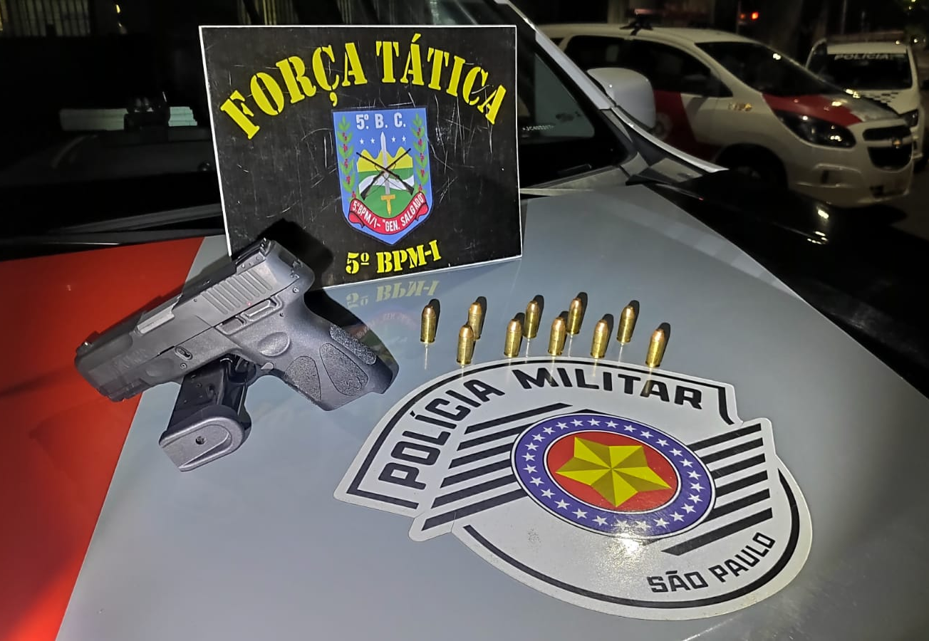 Homem de 35 anos é detido por porte ilegal de arma em Taubaté  Divulgação/Polícia Militar