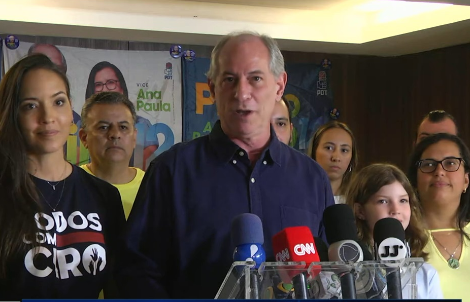 Ciro Gomes reconhece derrota nas eleições presidenciais Reprodução/Band TV