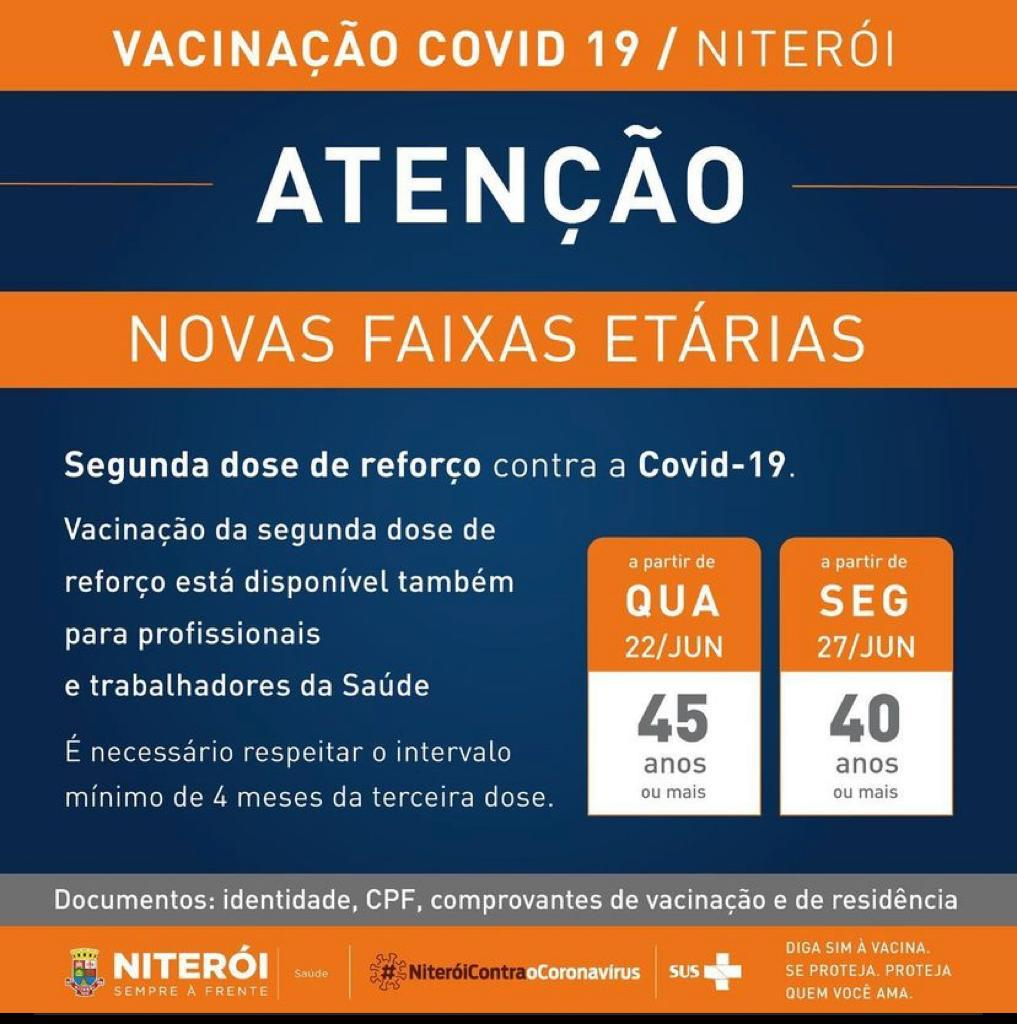 Trabalhadores da saúde também podem receber a quarta dose Divulgação/Prefeitura de Niterói