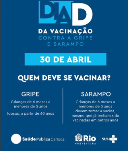 Campanha ocorrerá ao longo de todo o dia Divulgação/Prefeitura do Rio de Janeiro