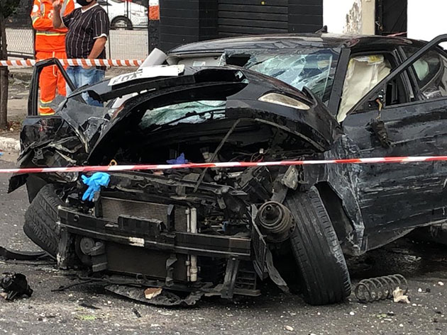 Motorista de aplicativo registra acidente durante live em São Paulo Igor Calian/Band TV