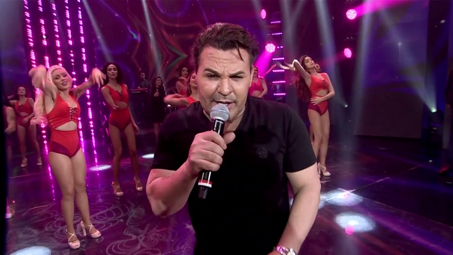 Eduardo Costa participou do Churrascão do Faustão  Reprodução / Faustão Na Band 