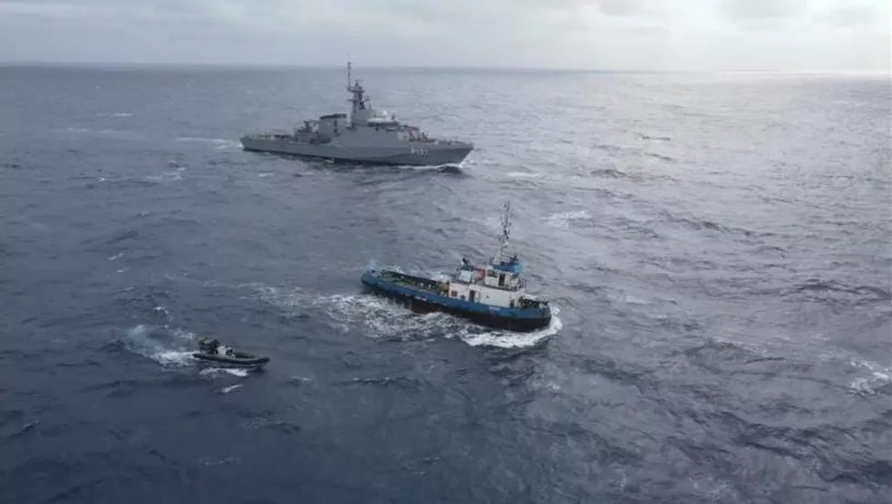 A ação aconteceu em alto mar Divulgação