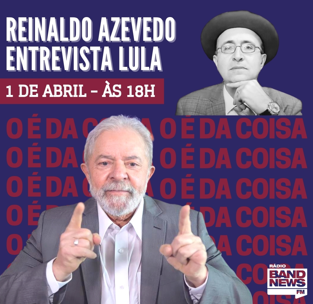 Reinaldo Azevedo entrevista Lula; assista ao vivo