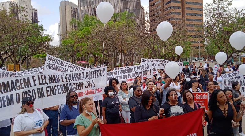 Na última terça-feira (6), a categoria realizou uma manifestação na Assembleia Legislativa Sind-Saúde/Divulgação