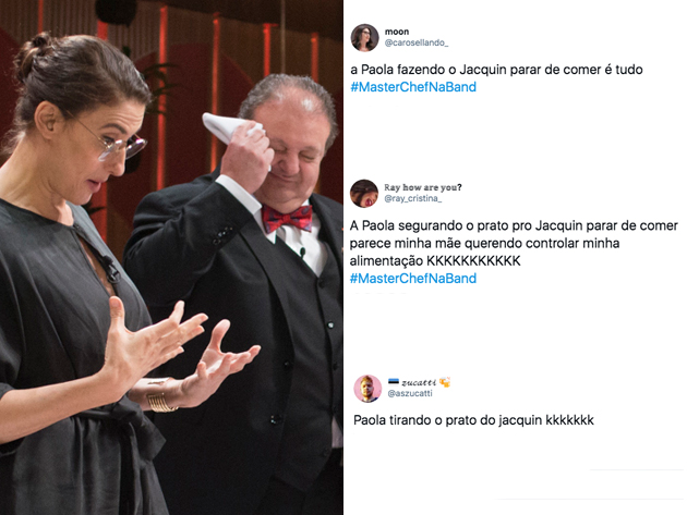 Paola tira prato de Jacquin e Twitter reage Carlos Reinis/Band