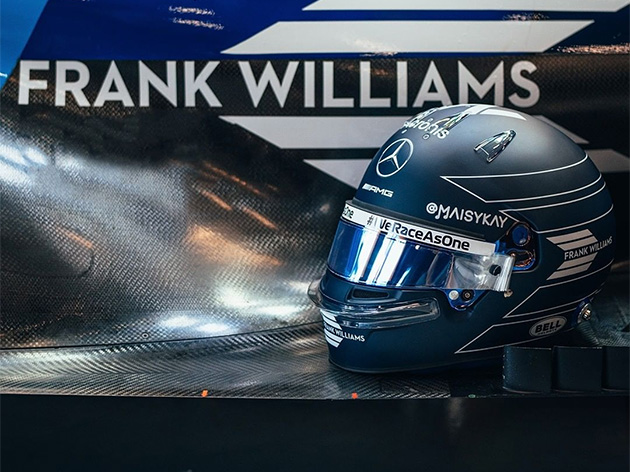 Russell homenageia Frank Williams em capacete para o GP da Arábia Saudita