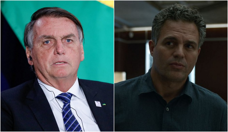 Bolsonaro e Mark Ruffalo trocam farpas nas redes sociais Reprodução