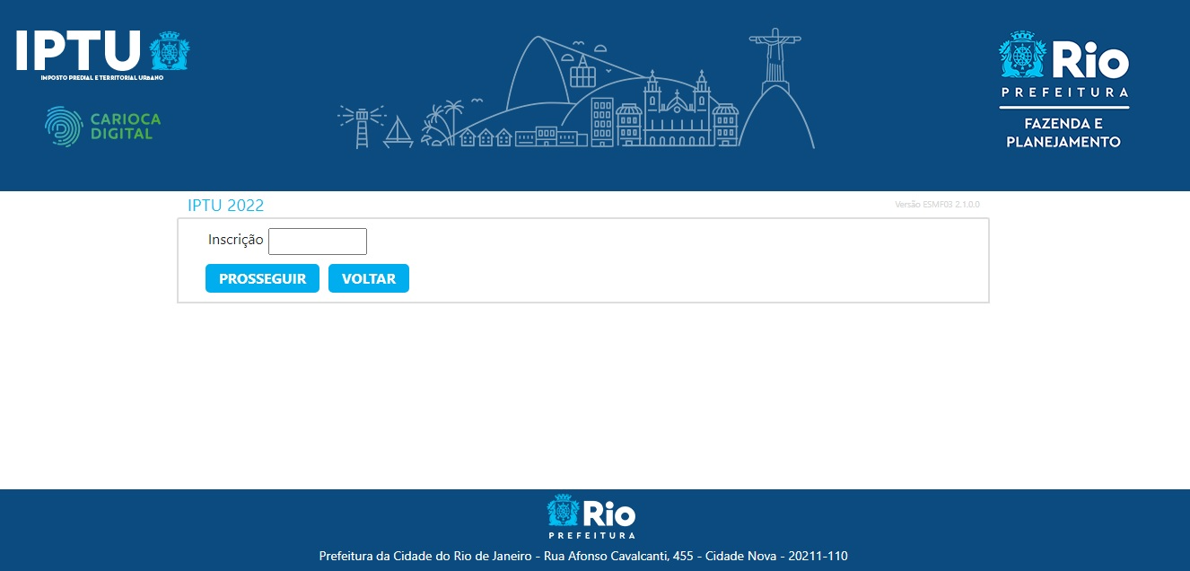 Guia do IPTU já pode ser acessada pelo site Carioca.Rio
