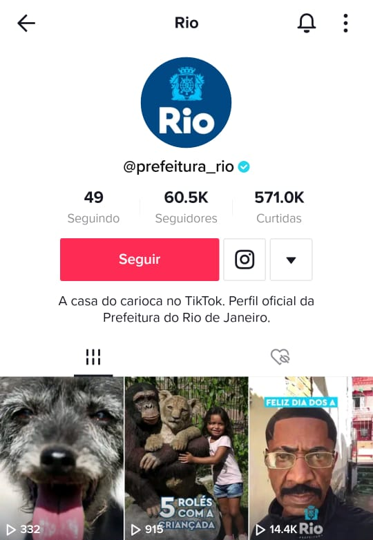 O perfil da Prefeitura já soma mais de 60 mil seguidores nesta sexta-feira (29) Reprodução