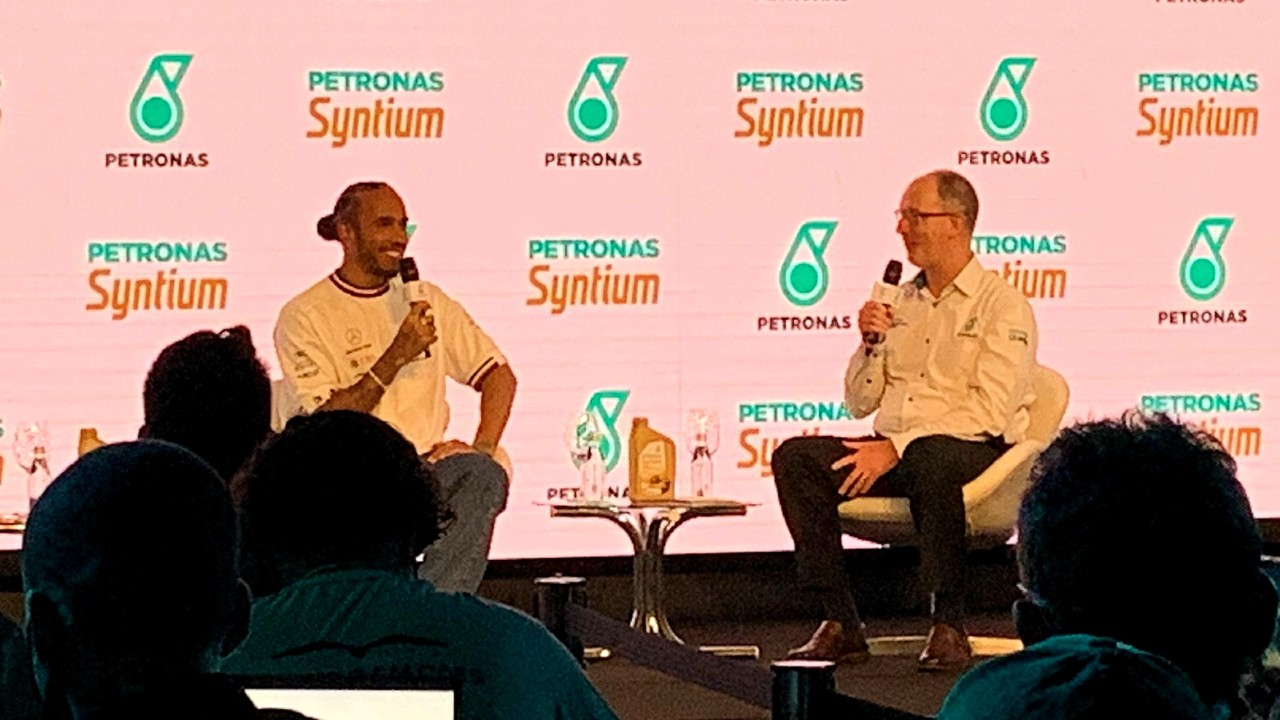 Lewis Hamilton (Mercedes) em coletiva antes do GP de São Paulo 2022 Emanuel Colombari/Band