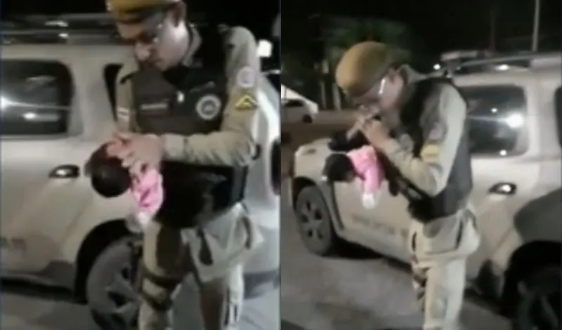 Policial salva bebê recém-nascida engasgada com leite materno em Salvador