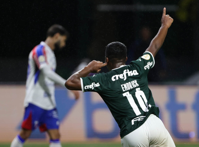 Endrick marca gol contra o Fortaleza em jogo do título Cesar Greco/Palmeiras