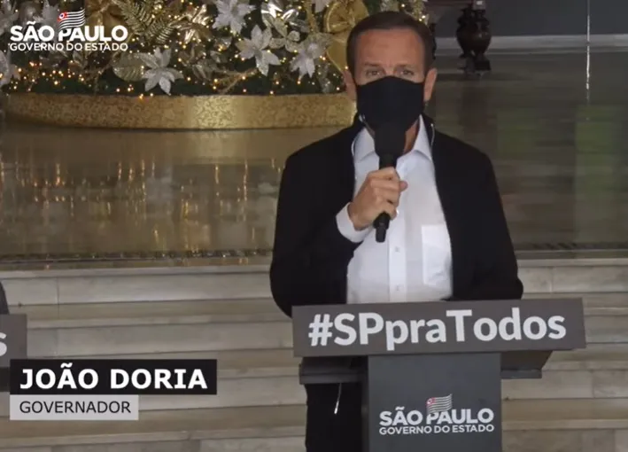 Doria anuncia fim de obrigatoriedade de máscaras ao ar livre a partir de 11 de dezembro no estado de SP