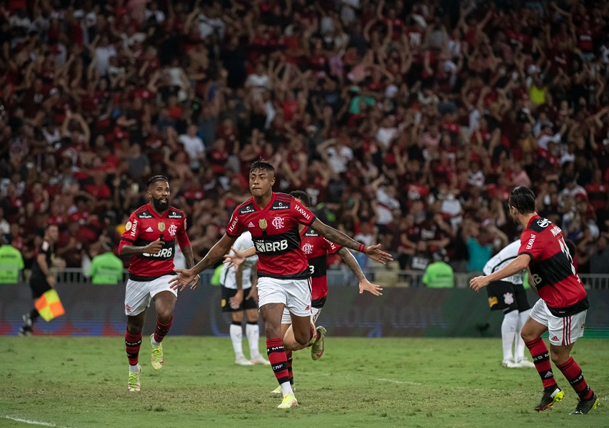 Bruno Henrique fez gol após belo passe de Rodinei Foto: Alexandre Vidal / Flamengo