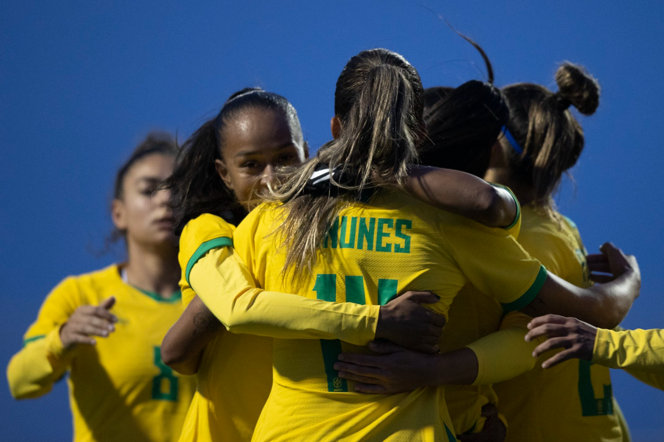 Gabi Nunes comemorando seu gol na partida Lucas Figueiredo/CBF