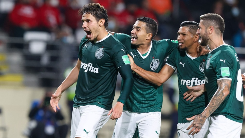 Jogadores do Palmeiras no Mundial de Clubes da Fifa 22 Foto: Fábio Menotti/Palmeiras