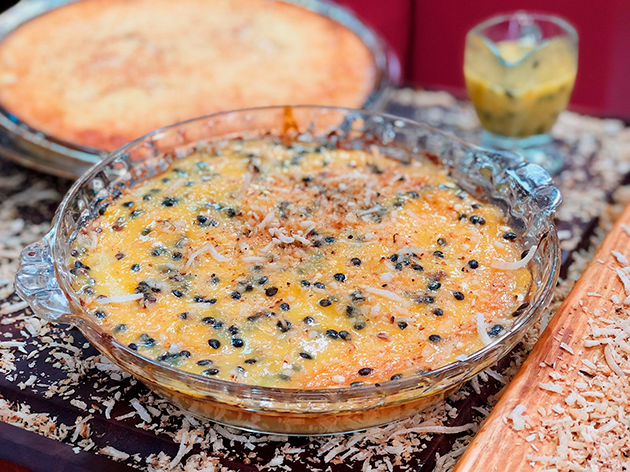 Cocada cremosa de forno com geleia de maracujá | Band Receitas