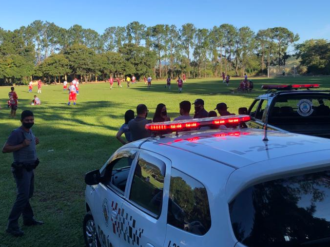 Jogadores foram orientados a terminar o torneio e ir embora do local Divulgação/ Policia Municipal de Cruzeiro