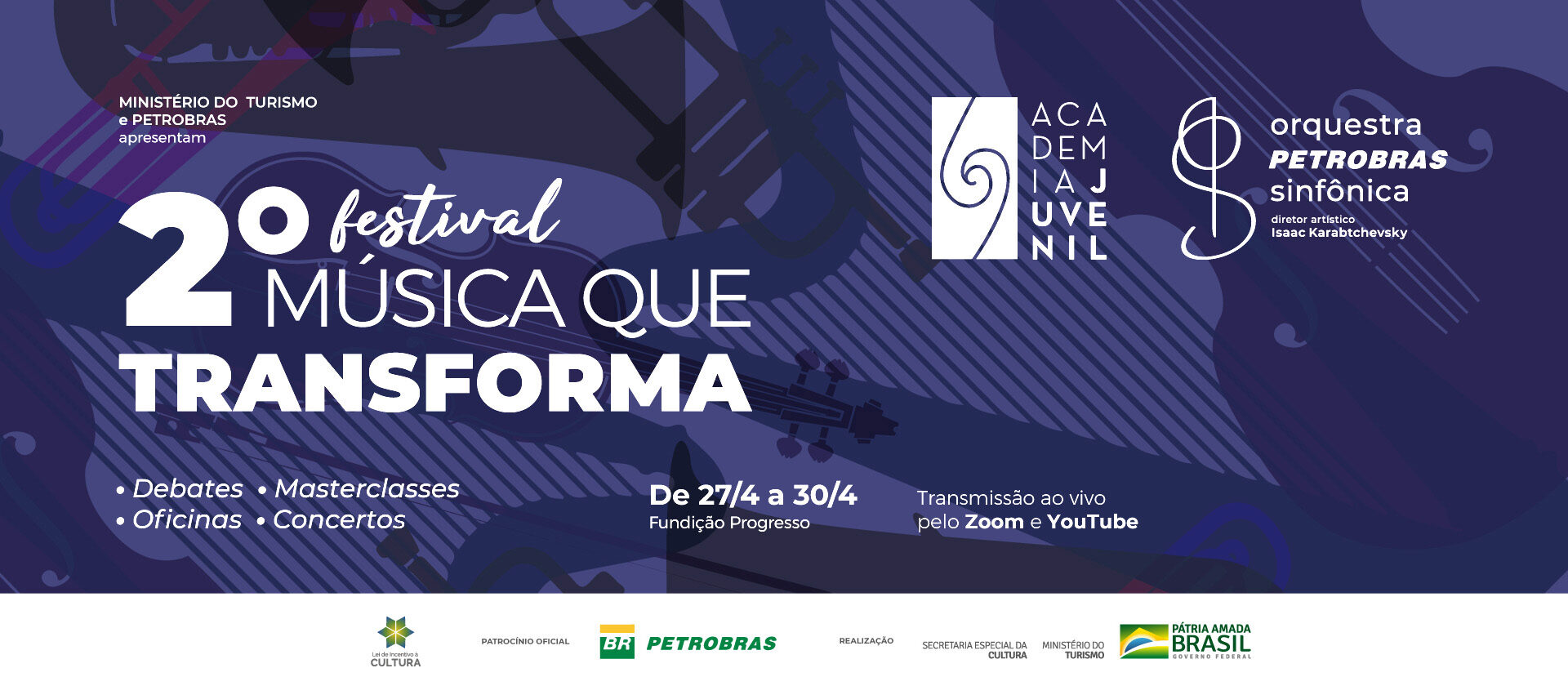 Os eventos vão acontecer presencialmente e virtualmente Divulgação/Orquestra Petrobras Sinfônica