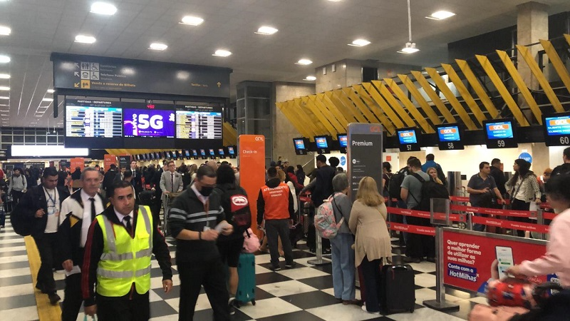 Aeroporto de Congonhas tem manhã calma após caos Reprodução/Band