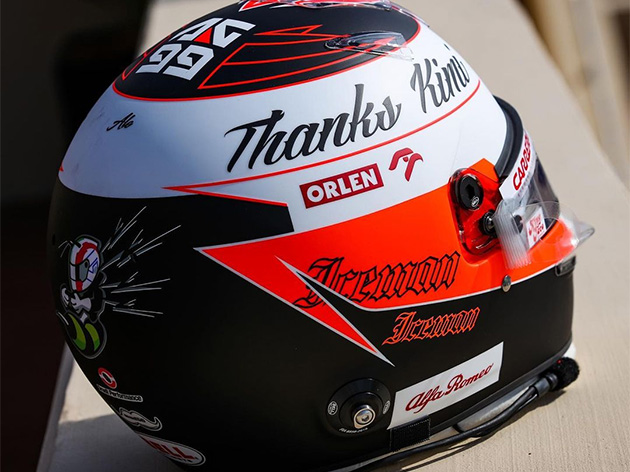 Giovinazzi homenageia Raikkonen em capacete do GP de Abu Dhabi