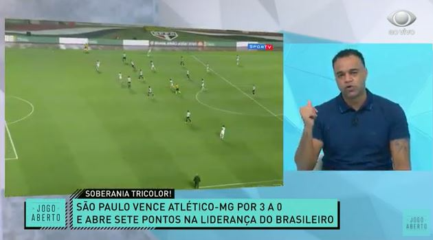 Comentarista comemorou liderança tricolor no Jogo Aberto Reprodução