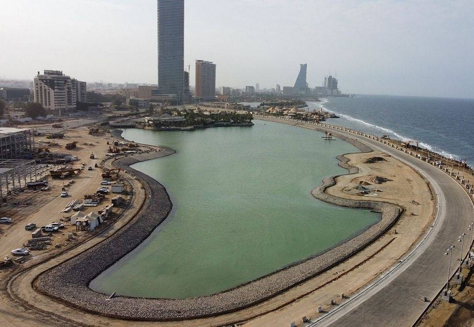 Vista do circuito de Jeddah, na Arábia Saudita, ainda em obras