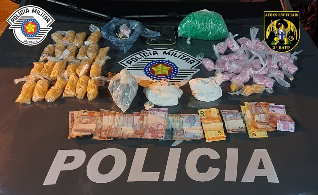 Homem é preso por tráfico de drogas no Vila Brasil em Guaratinguetá