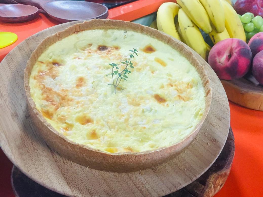 Delicioso Quiche de alho poró saudável Gabriele Paiva