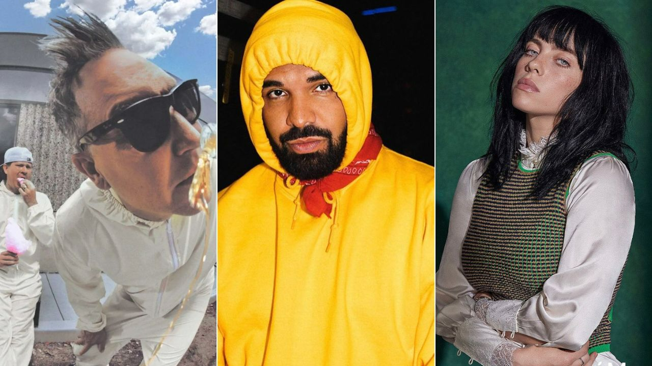 Blink 182, Drake e Billie Eilish Reprodução/Instagram