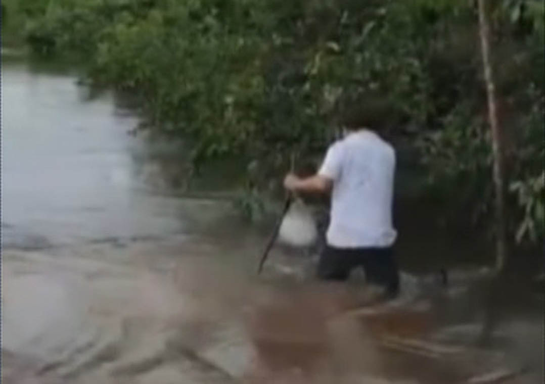 Vídeo: médico encara enchente para fazer atendimentos em Goiás