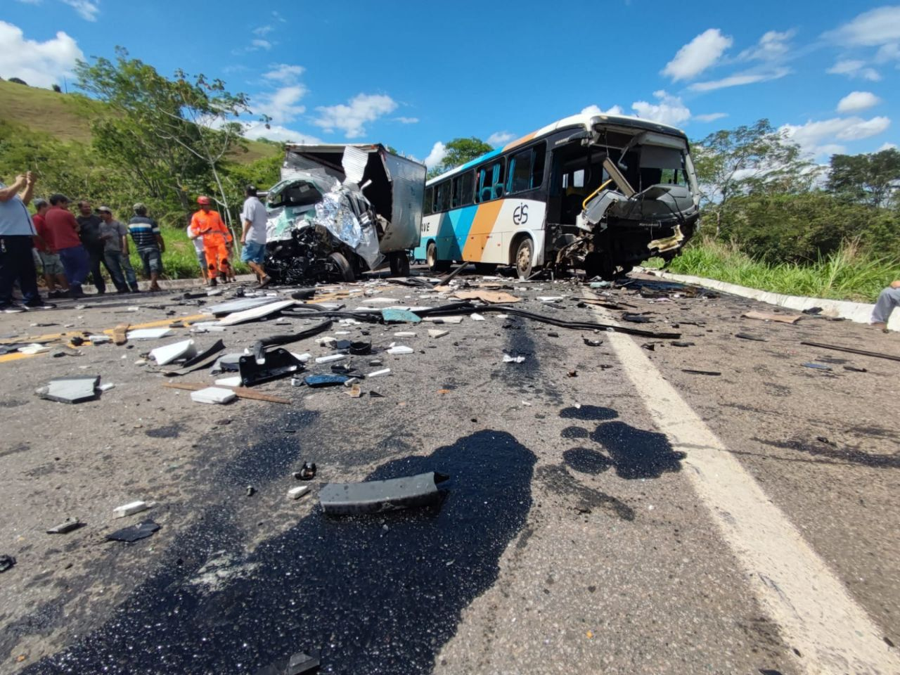 Motorista do caminhão teria tentado ultrapassagem em área proibida e perdeu o controle Reprodção