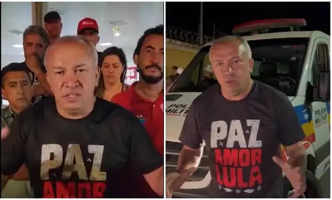 O suspeito, que seria um policial à paisana, estava no banco do passageiro de um carro.  Reprodução/Redes Sociais