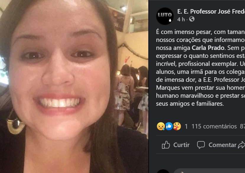 Professora da rede estadual morre com Covid-19 em São José dos Campos Reprodução/Facebook