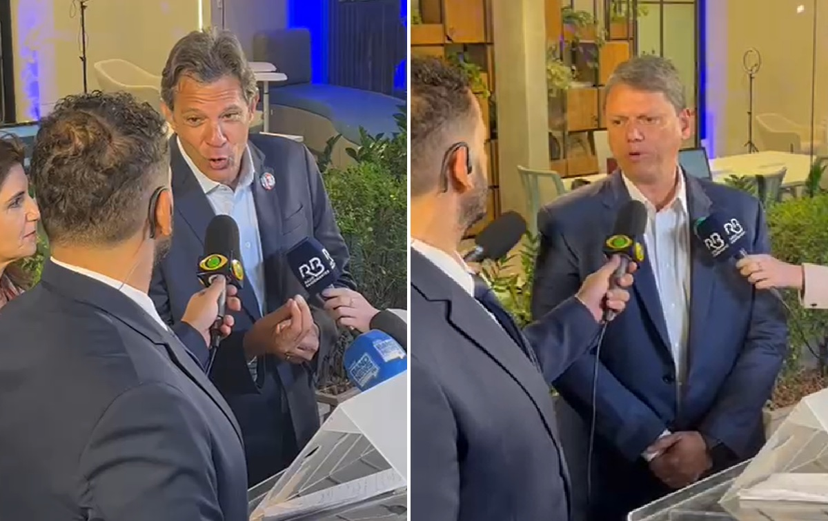 Haddad e Tarcísio chegam para debate na Band e prometem duelo de ideias Reprodução