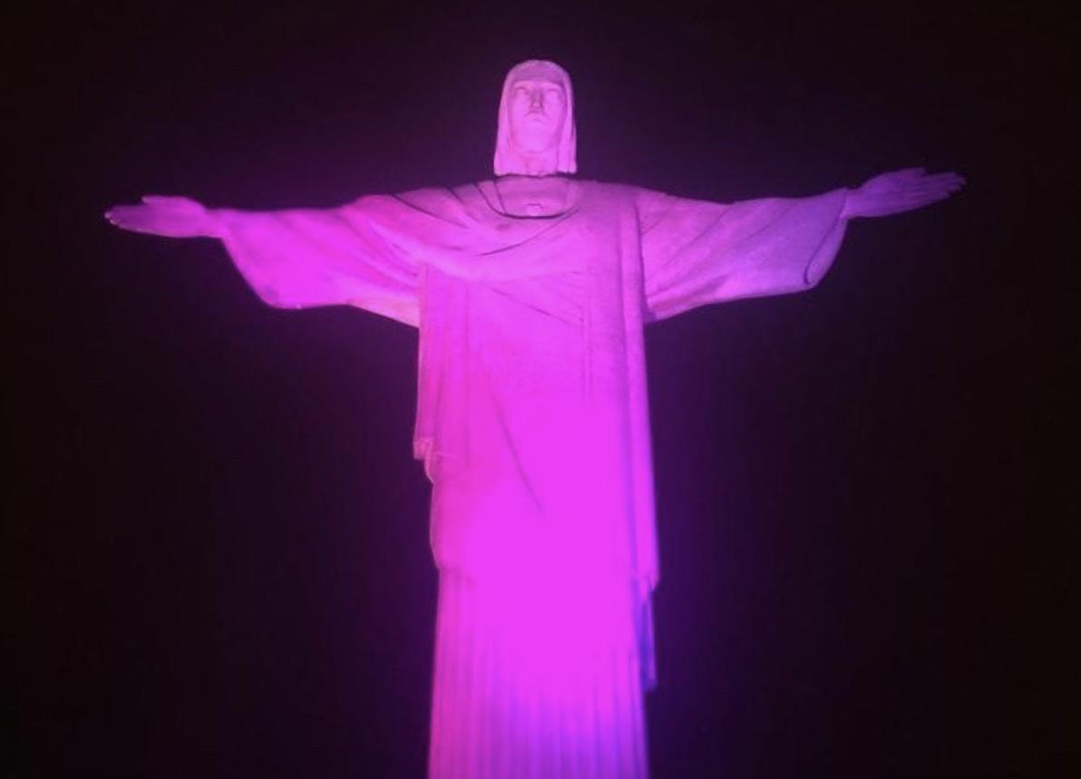 Cristo Redentor terá iluminação violeta em homenagem à movimento contra o  câncer