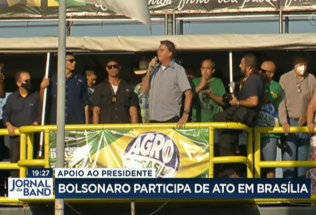 Apoiadores de Jair Bolsonaro em Brasília  Reprodução TV