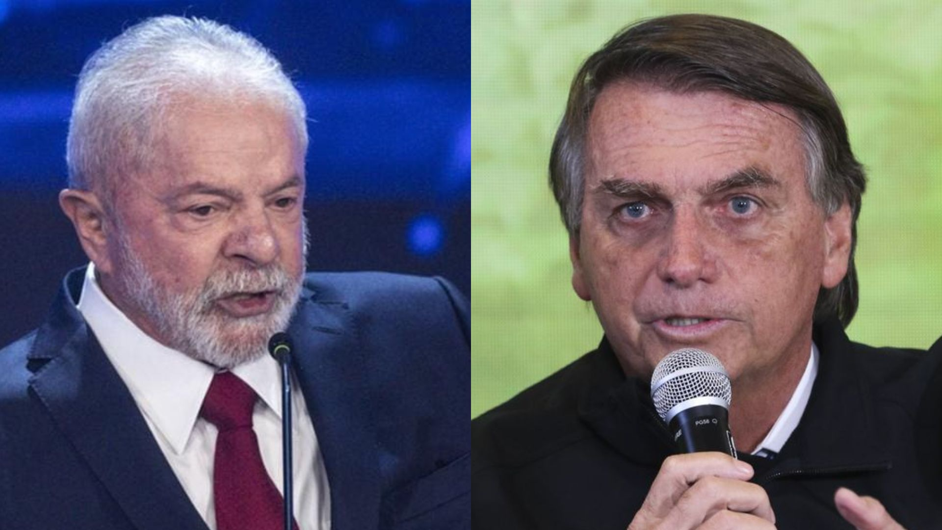 Lula (44%) aumenta vantagem sobre Bolsonaro (35%), segundo pesquisa BTG/FSB Foto 1: TV Band / Foto 2: Agência Brasil